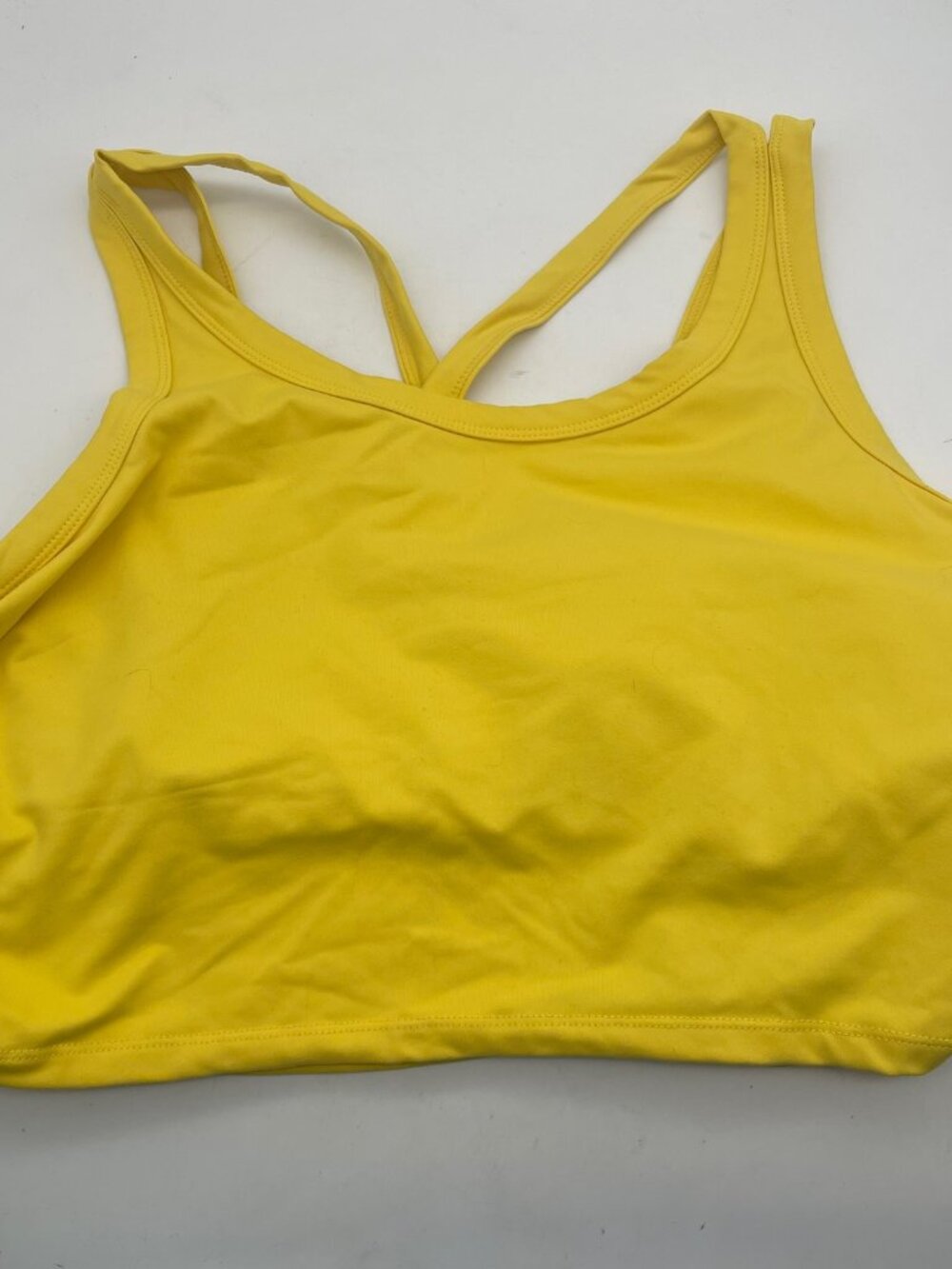 Tru by Torrid Sports Bra Womens 2X Yellow Crisscross Back Plus Size Stretch Gym